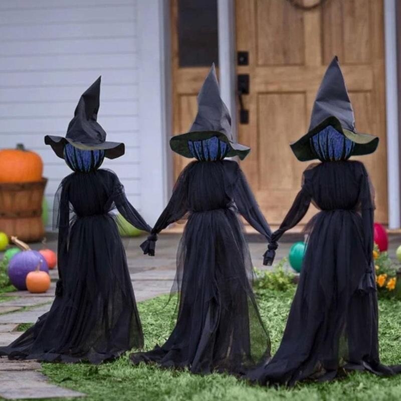 Lighted Halloween Witch Decoration