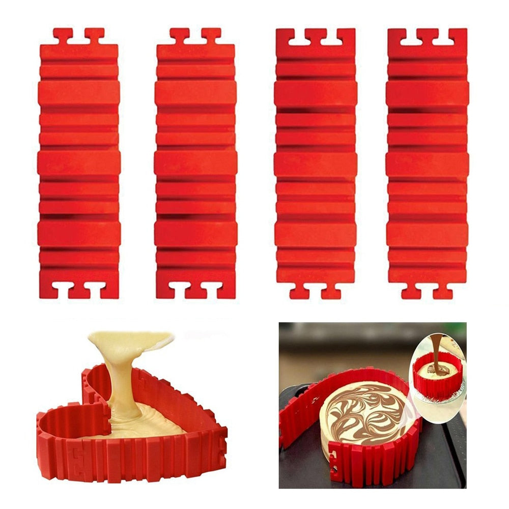 Flexible DIY Silicone Cake Mold Square Flower Heart Round Cake Pan Baking Moulds Tools
